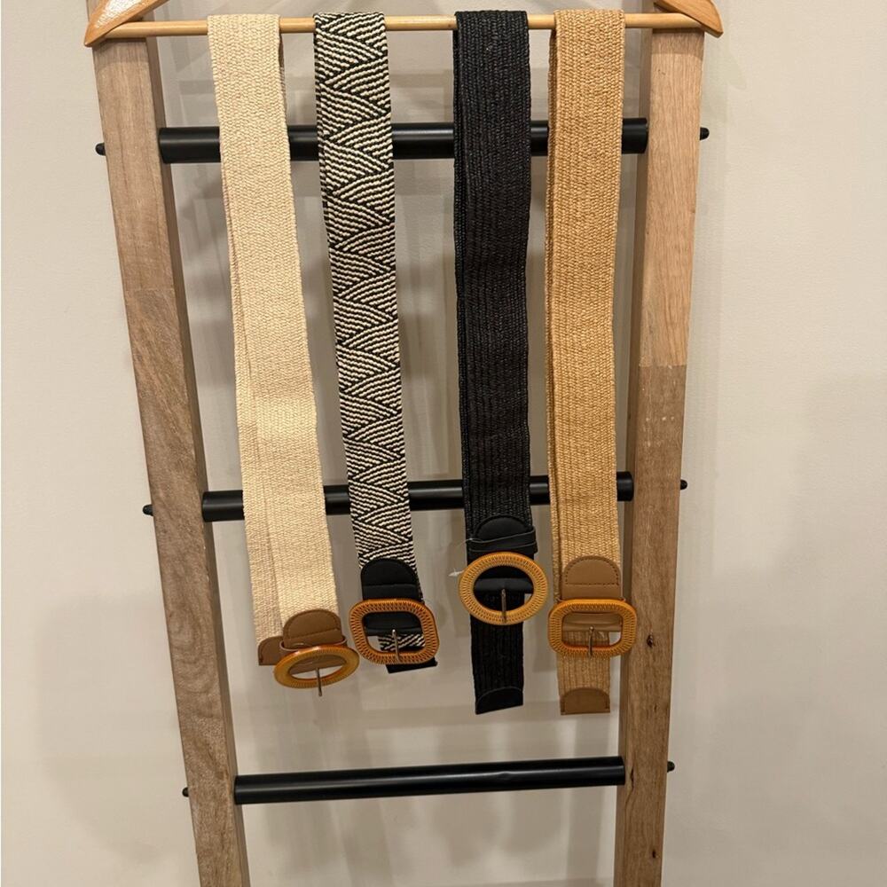 Women’s Woven Belt Set - Black, Cream, Tan